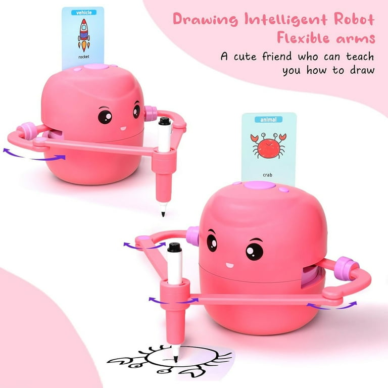 Robotel interactiv ce deseneaza singur, 100 cartonase