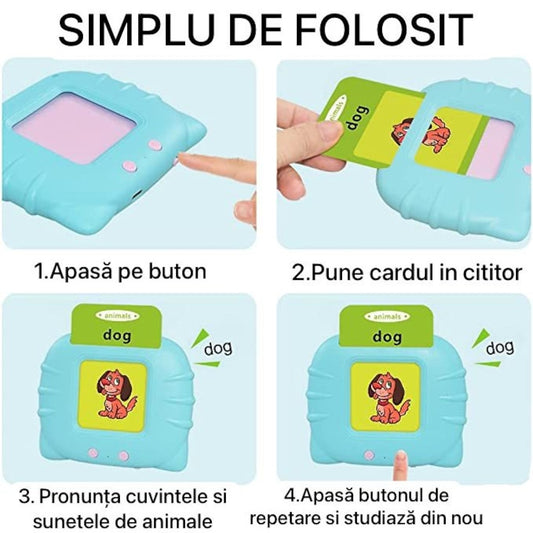 Jucărie educativă de învățare cuvinte în limba engleză cu cititor de carduri