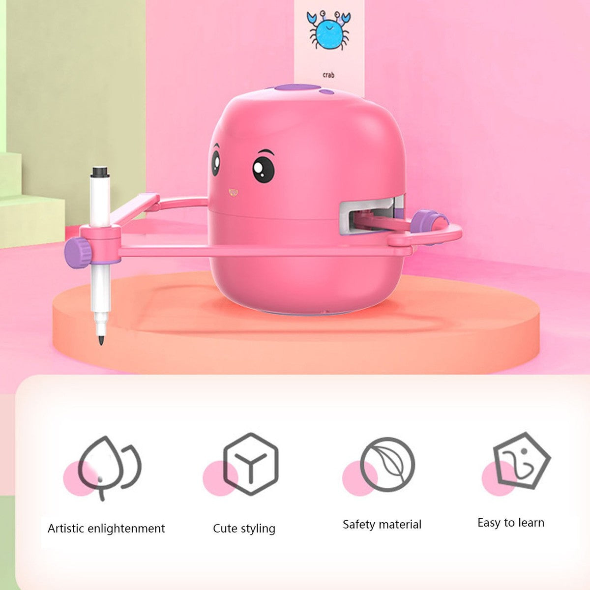 Robotel interactiv ce deseneaza singur, 100 cartonase